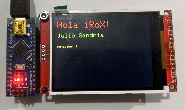 Texto en Pantalla 2.8 TFT con rotación 1.